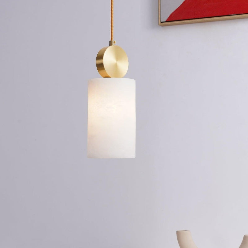 Scandinavian Geometric Alabaster Texture Pendant Light