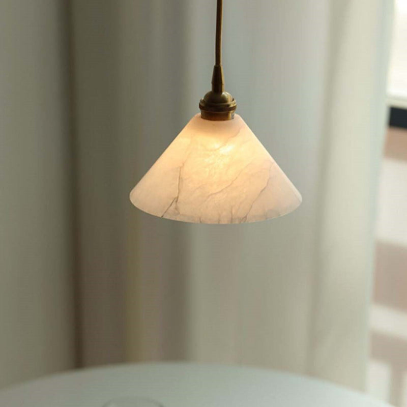 Minimalist Design Cone Alabaster Pendant Light