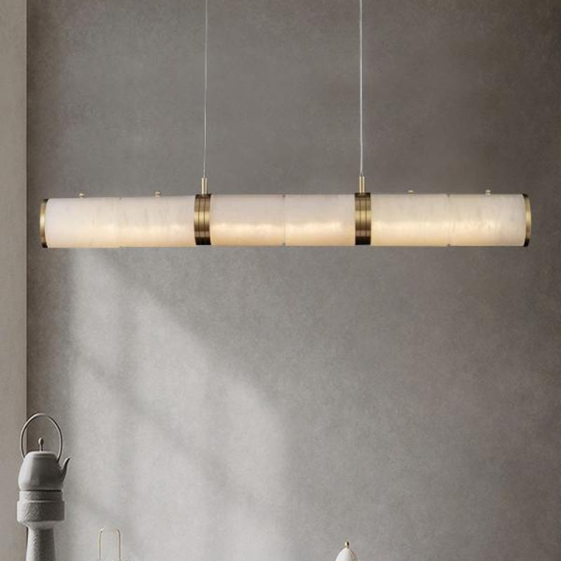 Luxury Long Strip Tube Alabaster Chandelier