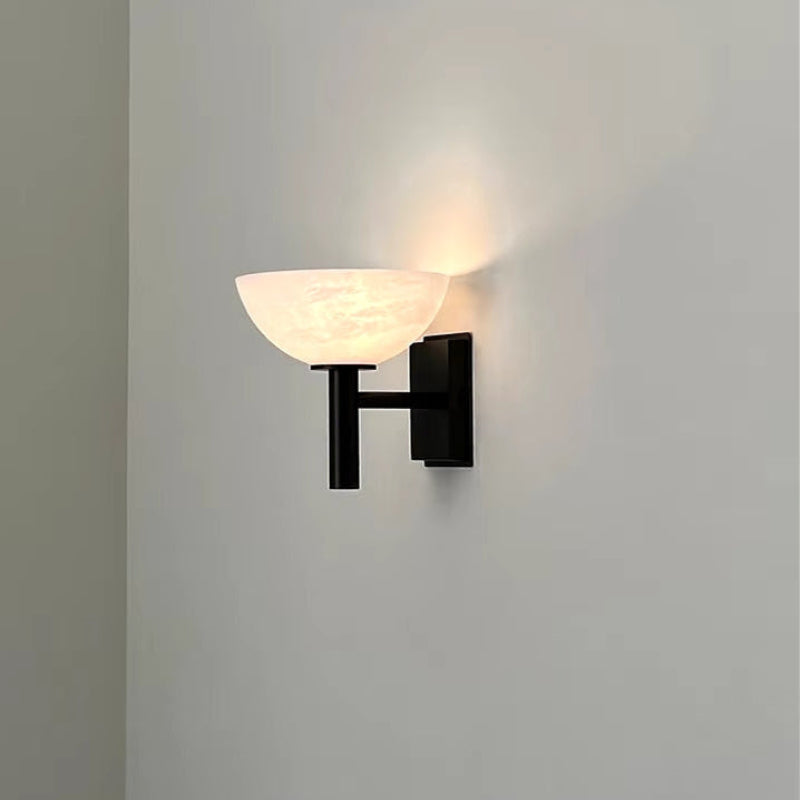 Natural Texture Copper Bowl Shade Wall Lamp