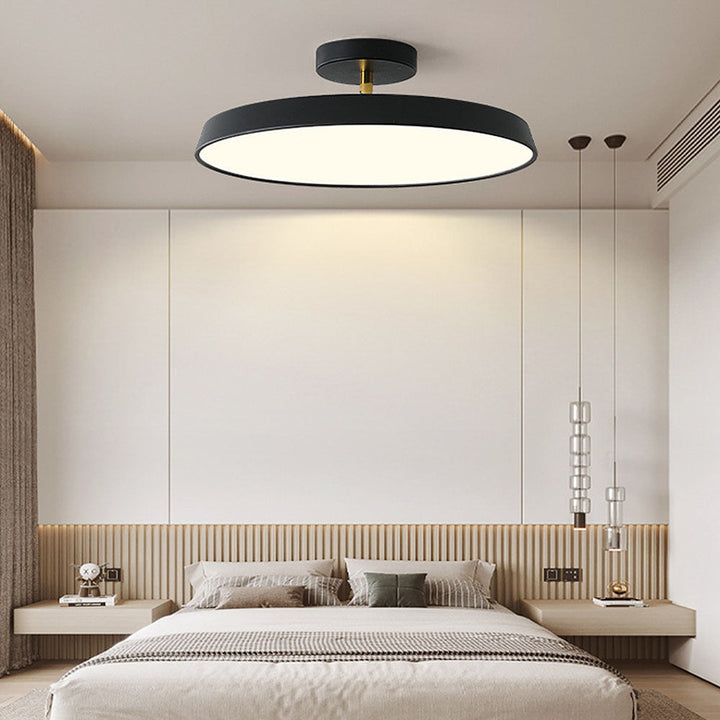 Acrylic LED Round Ceiling Light - Minimalist Semi-Flush for Bedroom