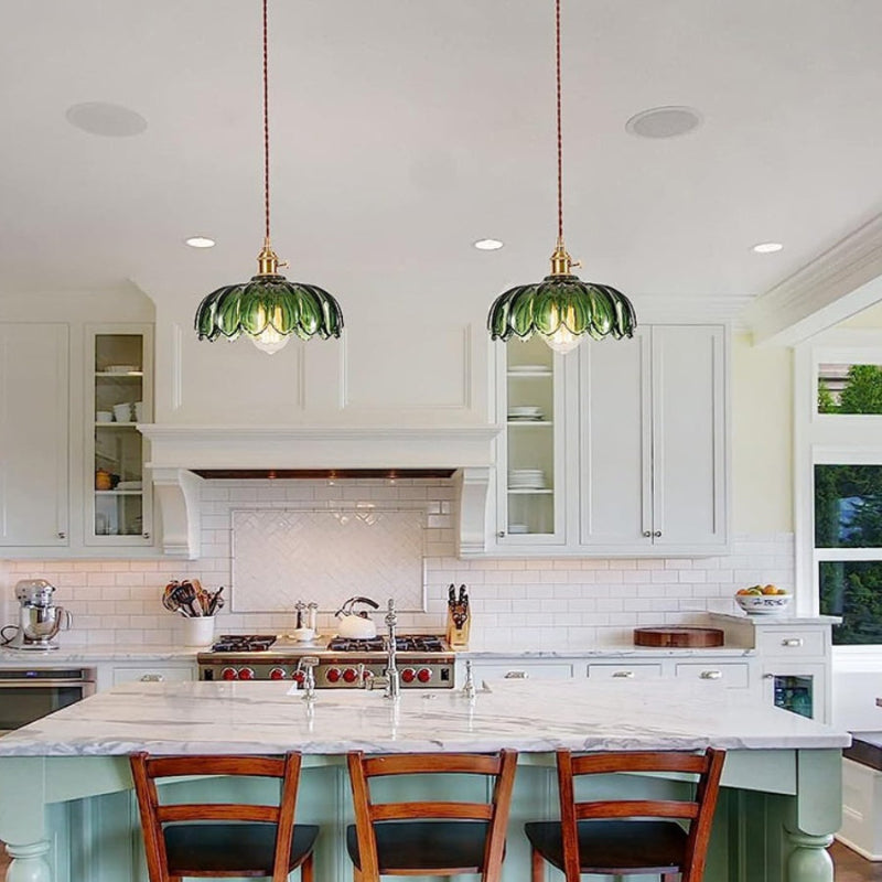 Vintage Petal Glass Pendant Light