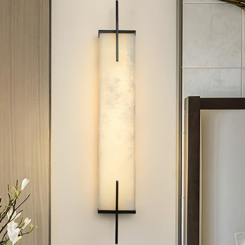 Luxury Rectangle Alabaster Long Wall Lamp