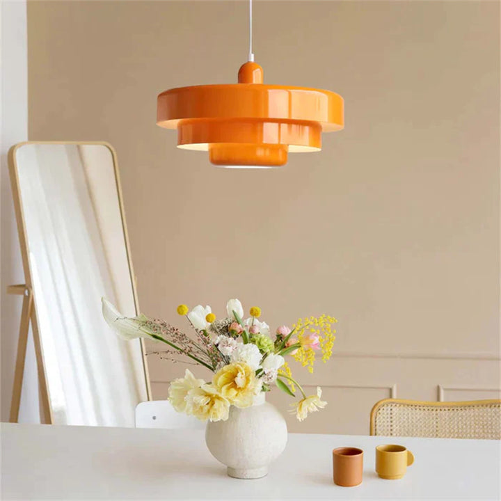 Decorative Multi Layer Hanging Pendant Lamp With Smooth Lines For Contemporary Home Interiors