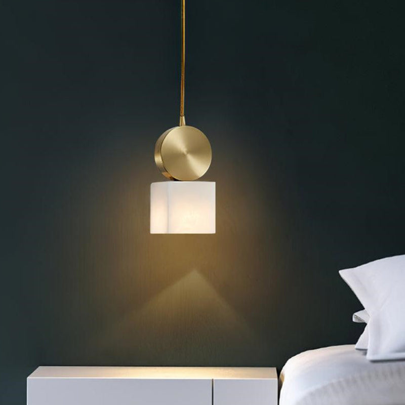 Scandinavian Geometric Alabaster Texture Pendant Light