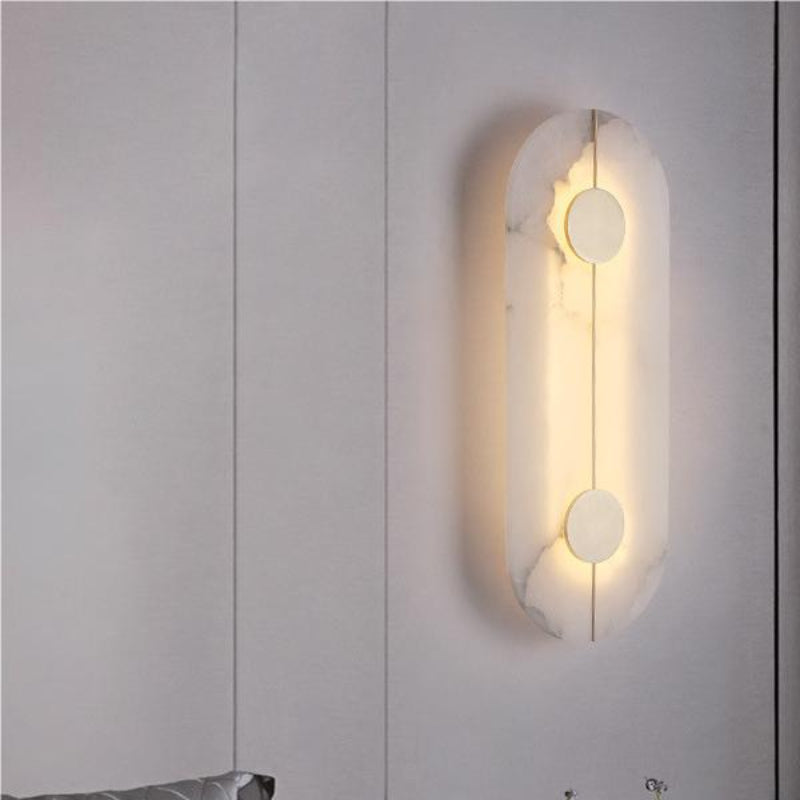 Classic Oval Shape Alabaster Wall Lamp