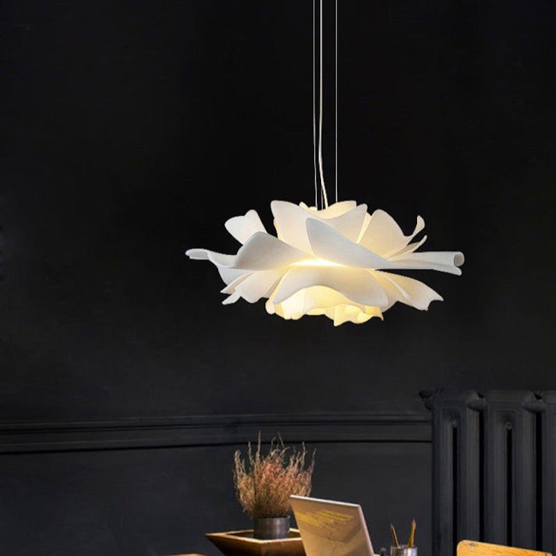 Nordic White Lotus Flower Pendant Light