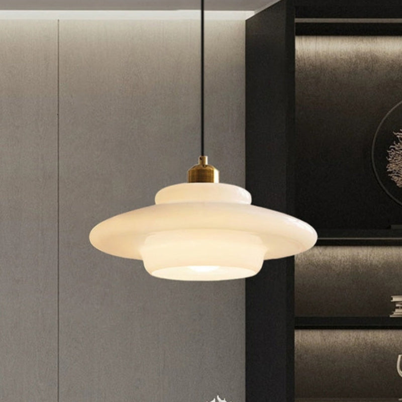 Elegant White Milk Glass Pendant Light