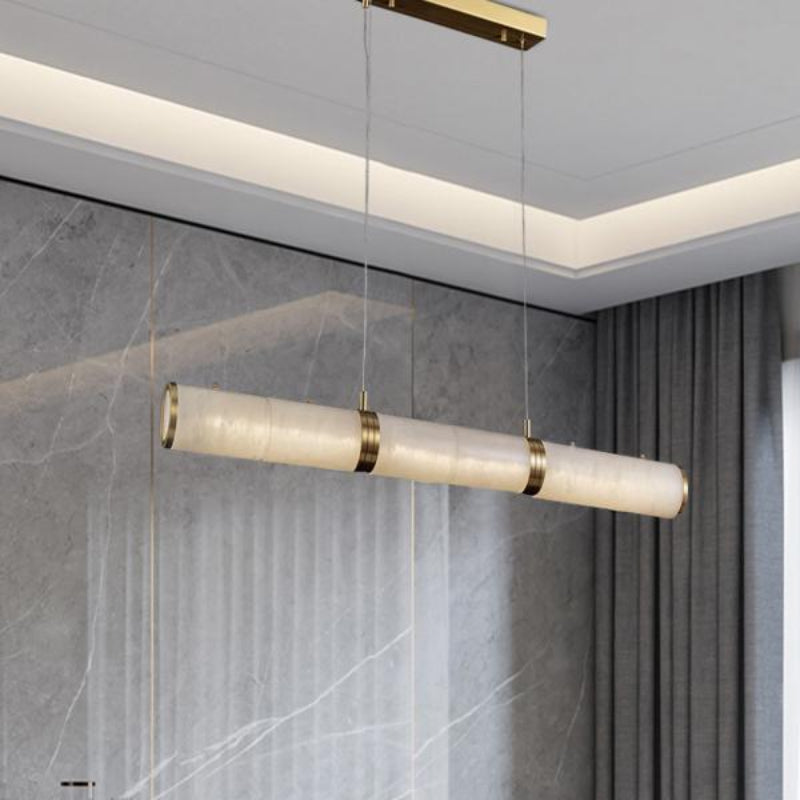 Luxury Long Strip Tube Alabaster Chandelier