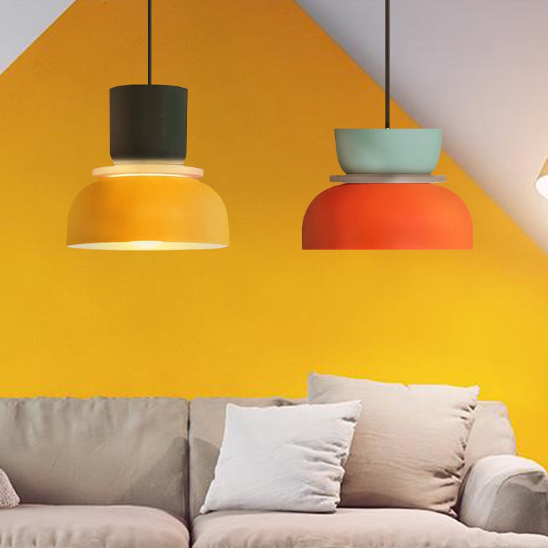Colorful Macaron Bowl Shade Acrylic Pendant Light
