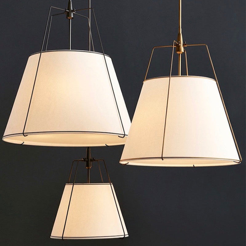 Minimalist Cone Fabric Iron Frame Pendant Lamp