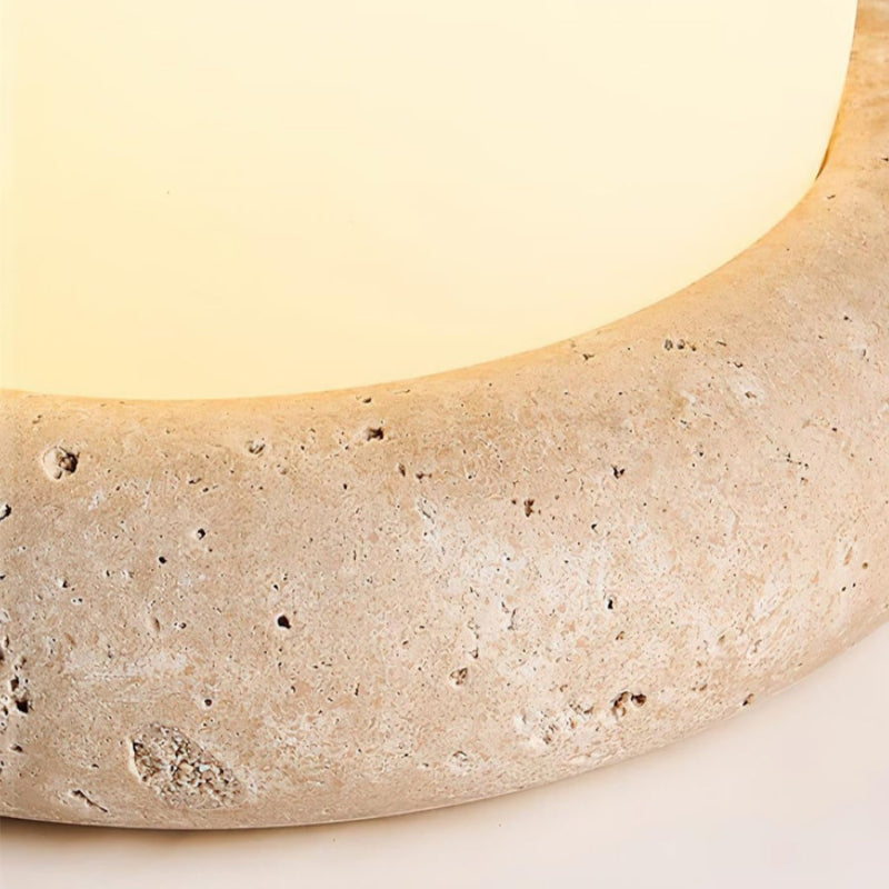 Creative Orb Travertine Cream Table Lamp