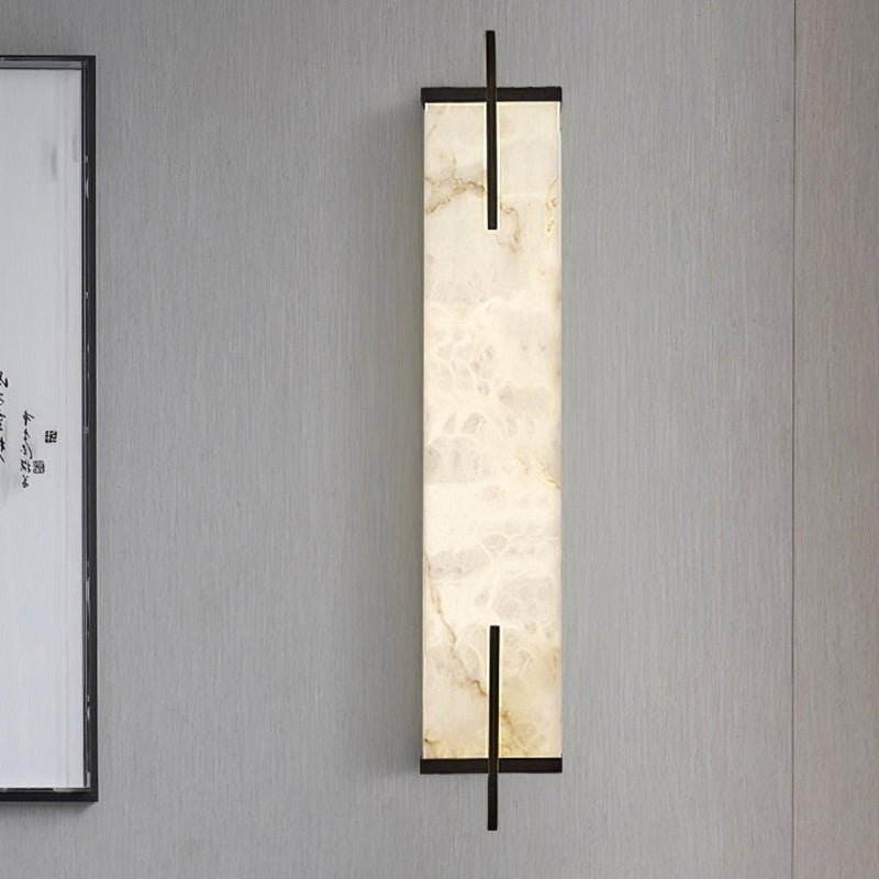 Luxury Rectangle Alabaster Long Wall Lamp