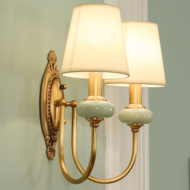 Retro Art Design Keramik Stoff Wandlampe