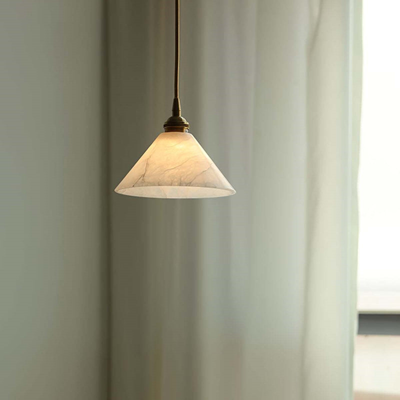 Minimalist Design Cone Alabaster Pendant Light