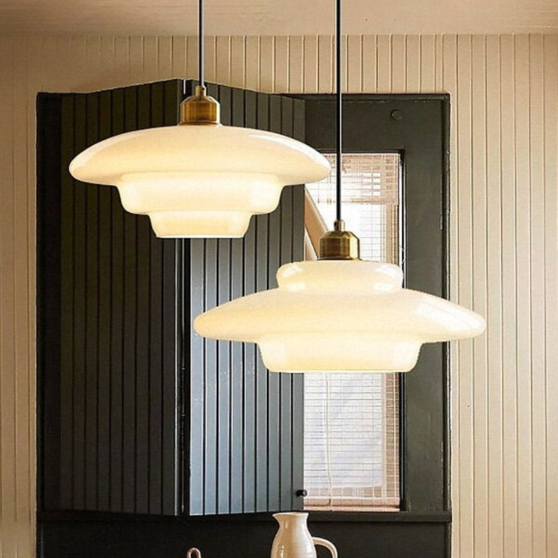 Elegant White Milk Glass Pendant Light