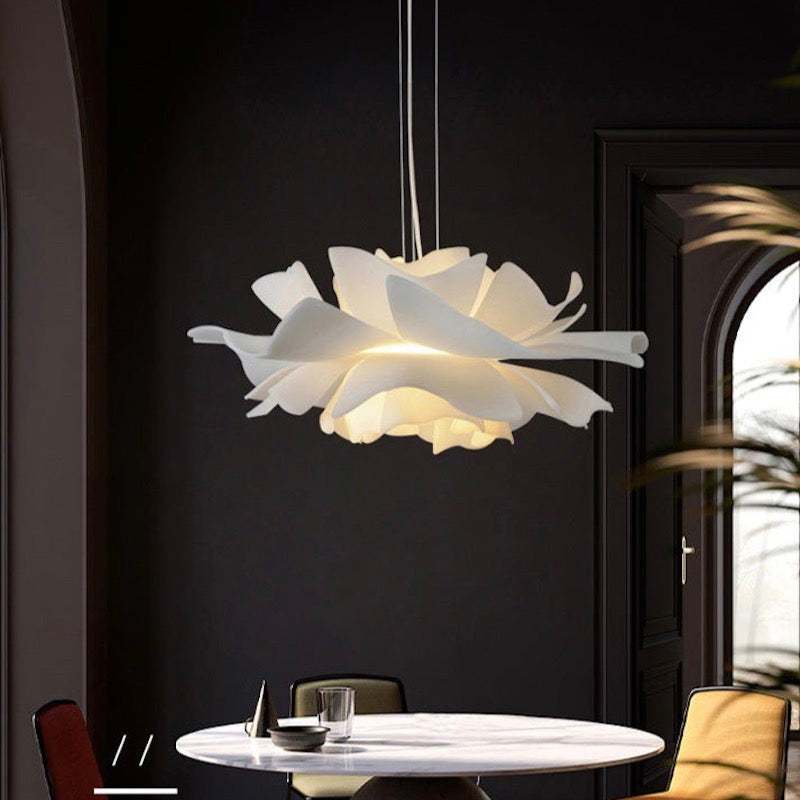 Nordic White Lotus Flower Pendant Light