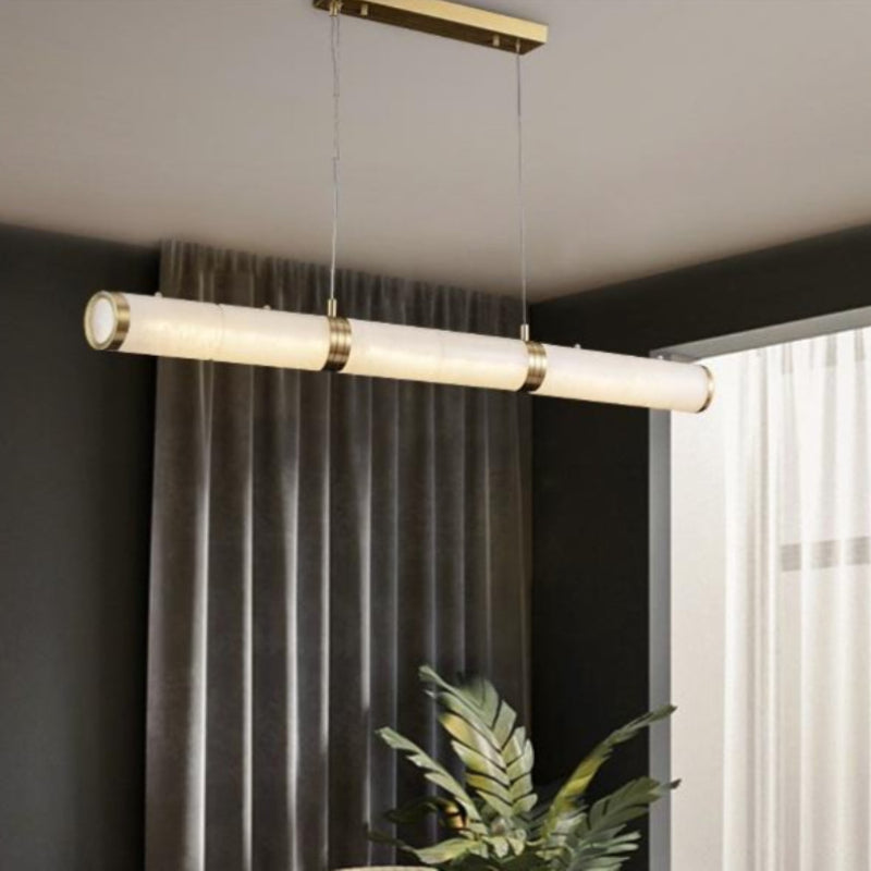 Luxury Long Strip Tube Alabaster Chandelier