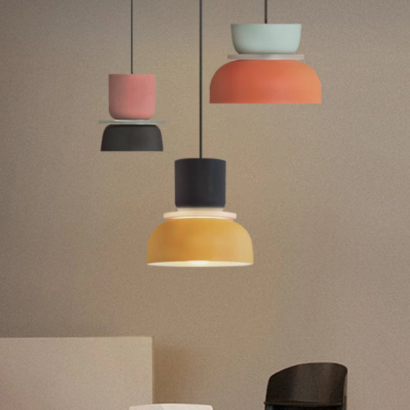 Colorful Macaron Bowl Shade Acrylic Pendant Light