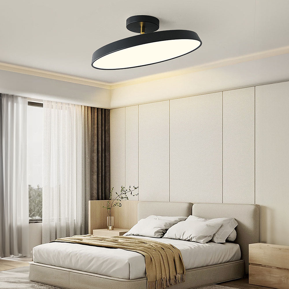 Acrylic LED Round Ceiling Light - Minimalist Semi-Flush for Bedroom