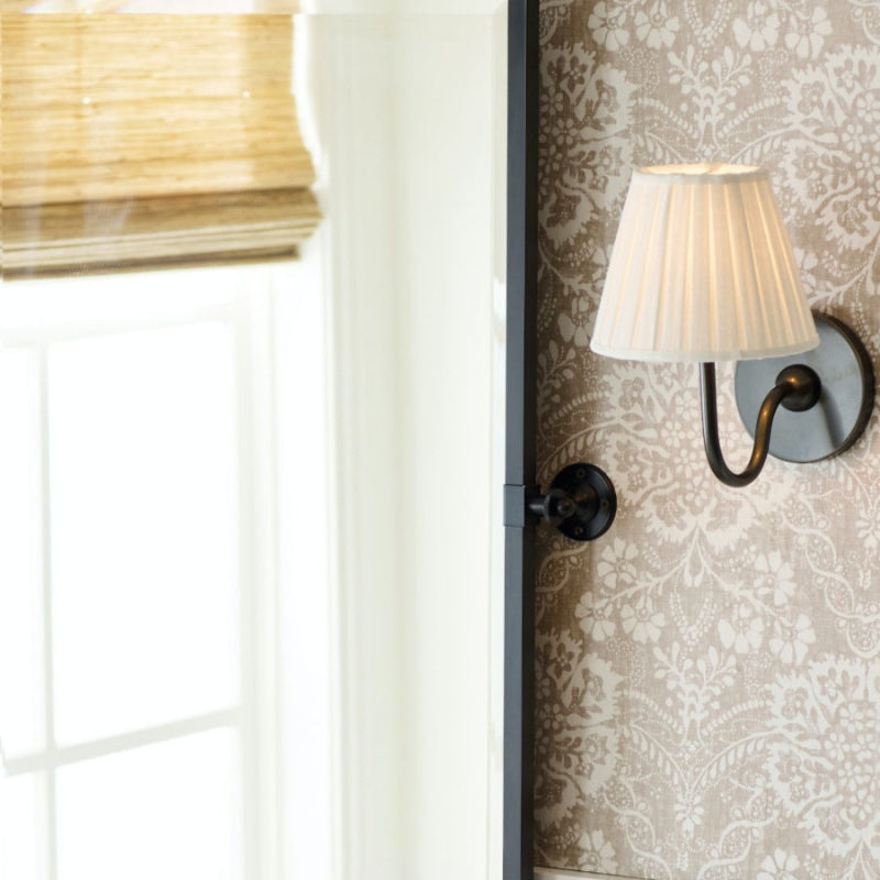Vintage Swan Brass Fabric Wall Lamp