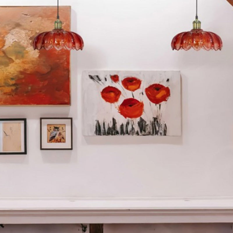 Vintage Petal Glass Pendant Light