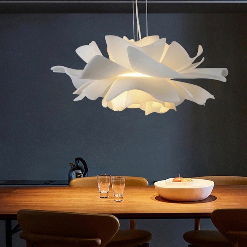 Nordic White Lotus Flower Pendant Light
