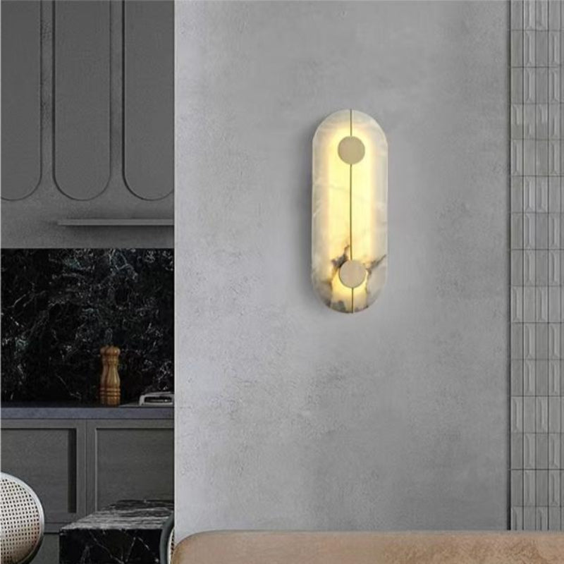 Classic Oval Shape Alabaster Wall Lamp