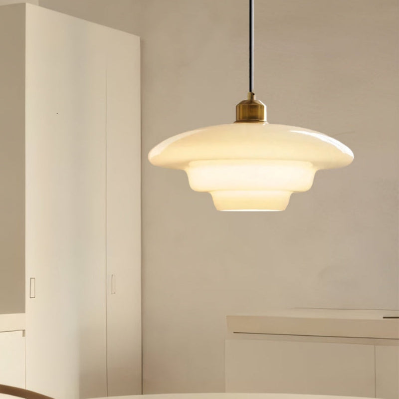 Elegant White Milk Glass Pendant Light