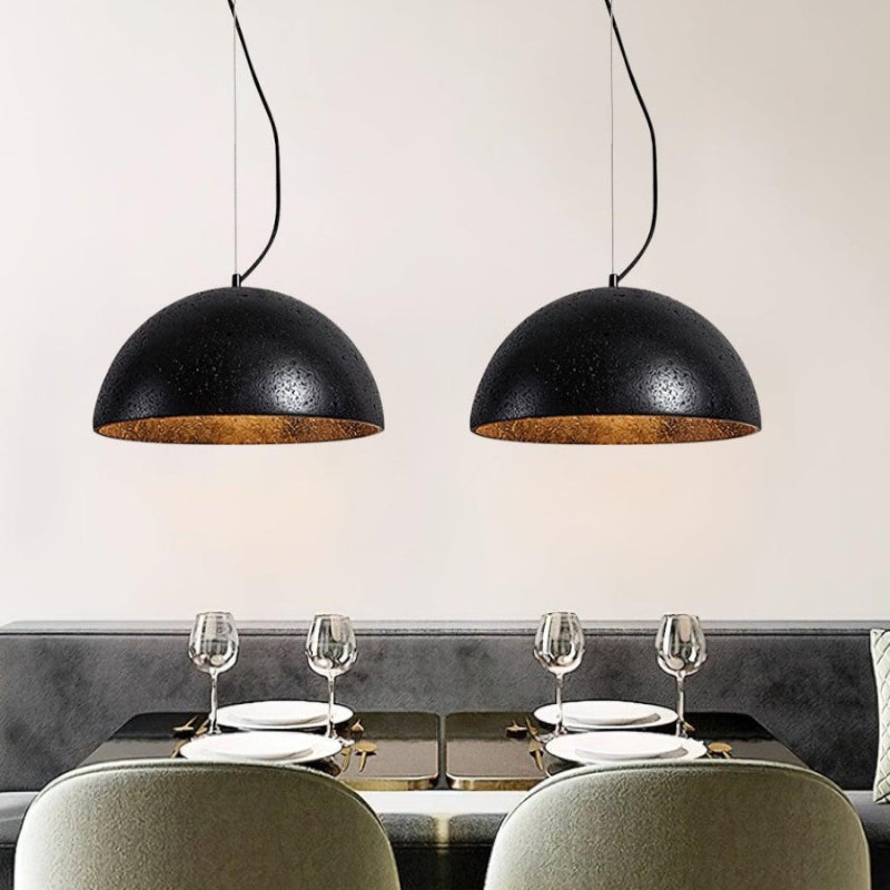 Kreative minimalistische schalenförmige Pendelleuchte aus Travertin