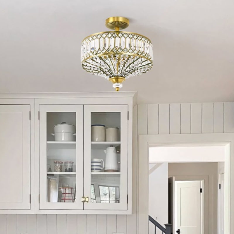 Eleganter Glas-Metallrahmen Deckenleuchte