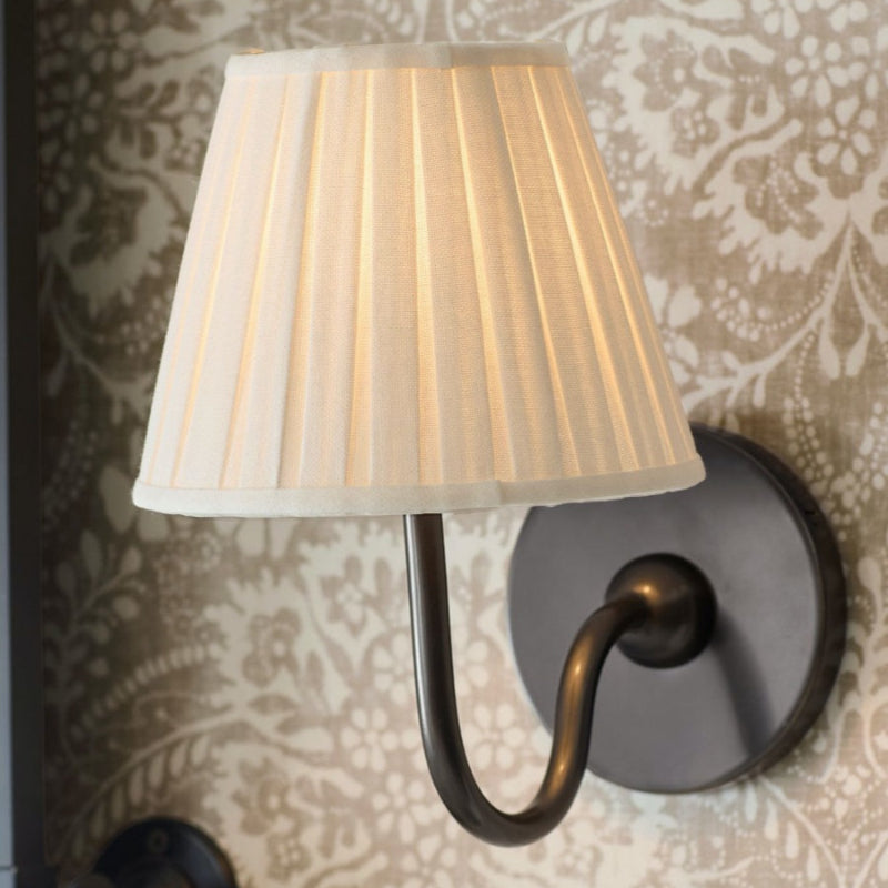 Vintage Swan Brass Fabric Wall Lamp