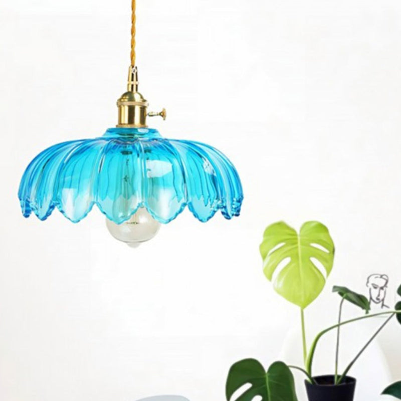 Vintage Petal Glass Pendant Light