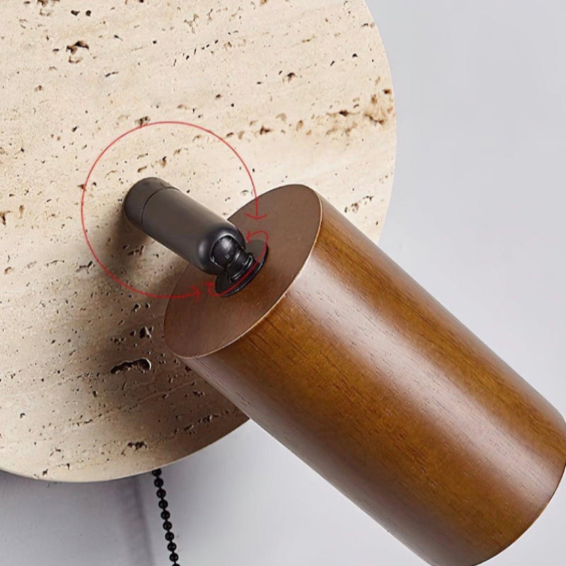 Wandlampe aus Travertin im Wabi-Sabi-Stil