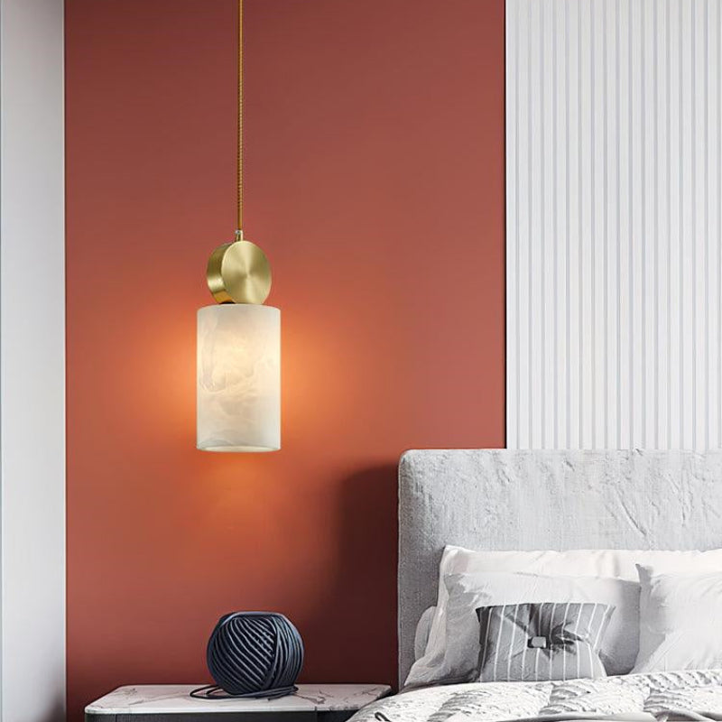 Scandinavian Geometric Alabaster Texture Pendant Light