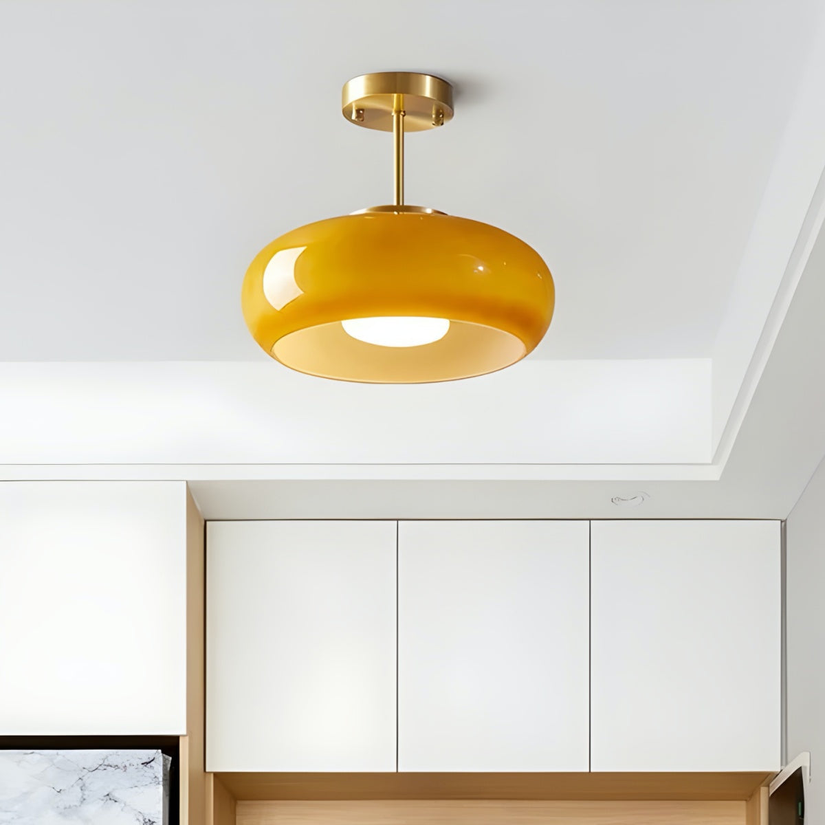 Bauhaus Brass Disc Vintage Ceiling Lamp