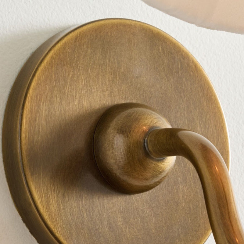 Vintage Swan Brass Fabric Wall Lamp