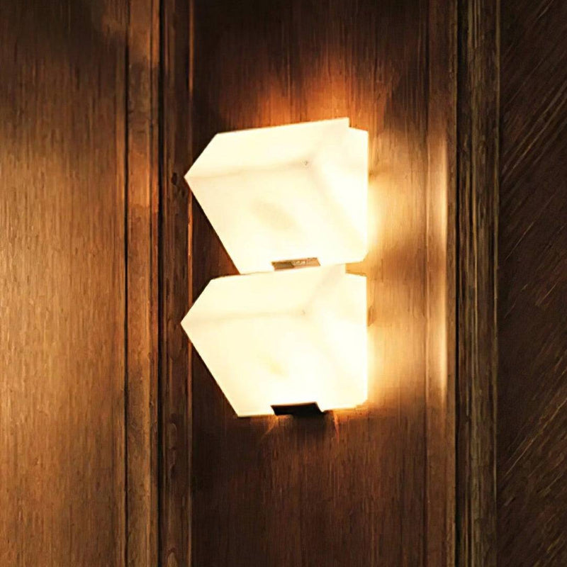 Modern Cube Alabaster Wall Lamp