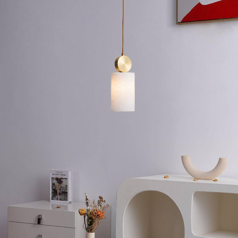 Scandinavian Geometric Alabaster Texture Pendant Light