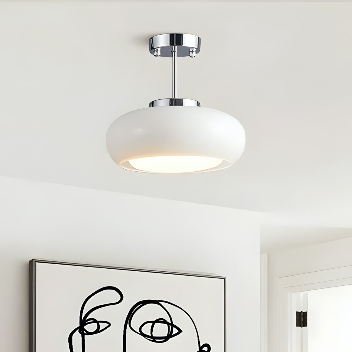 Bauhaus Brass Disc Vintage Ceiling Lamp