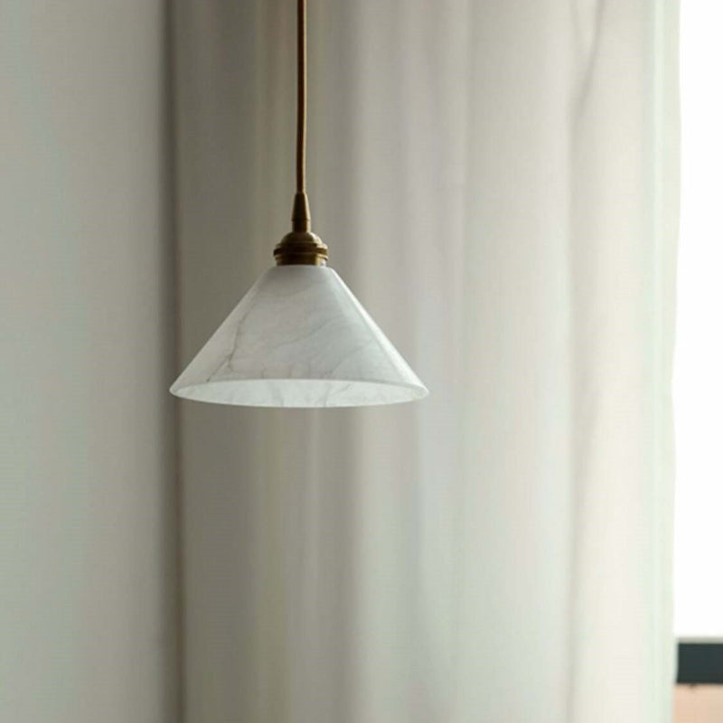 Minimalist Design Cone Alabaster Pendant Light