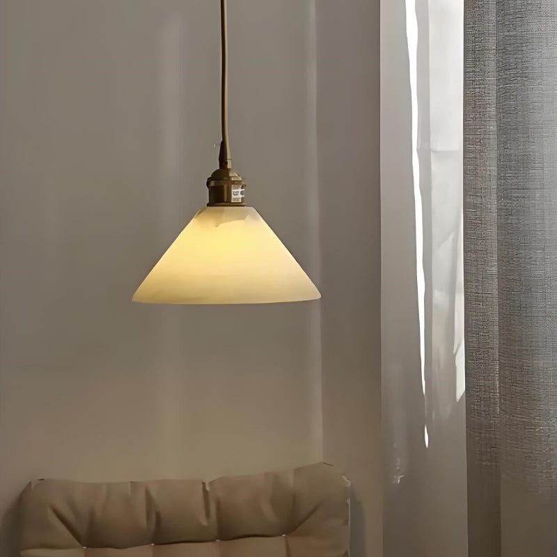 Minimalist Design Cone Alabaster Pendant Light