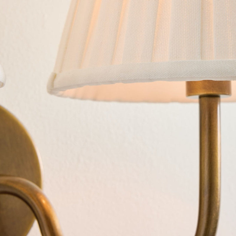 Vintage Swan Brass Fabric Wall Lamp