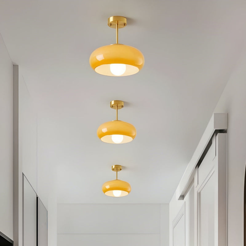 Bauhaus Brass Disc Vintage Ceiling Lamp
