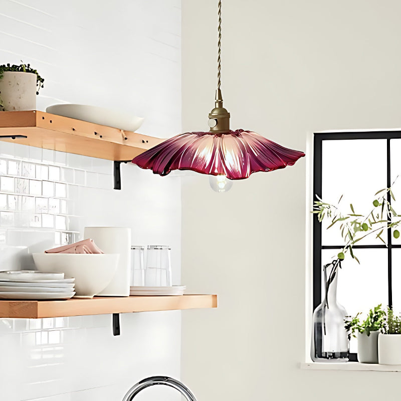 Nordische Lotus-Pendelleuchte aus klarem Glas