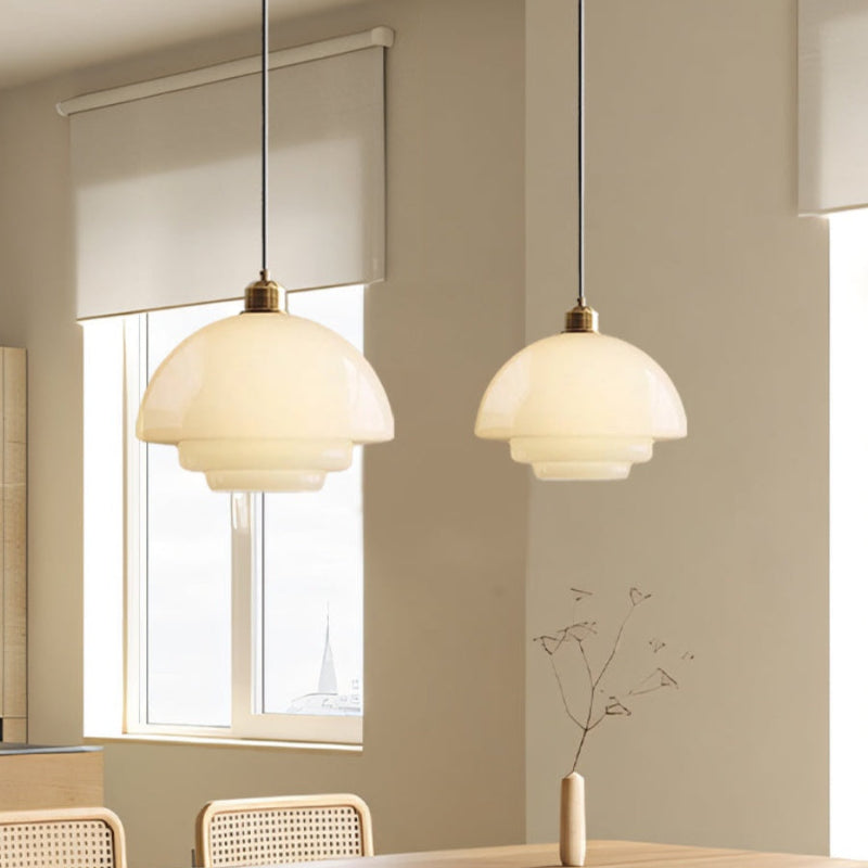 Elegant White Milk Glass Pendant Light