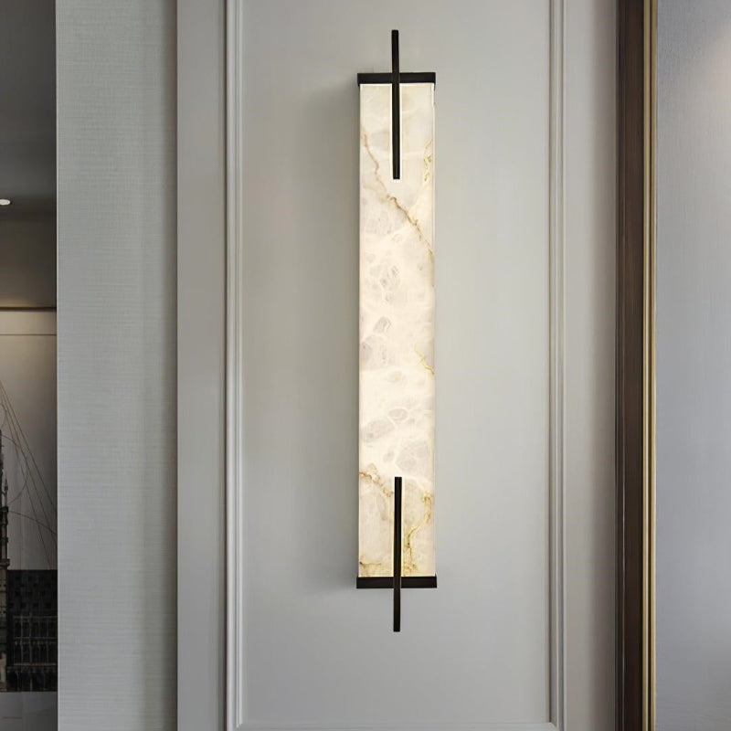 Luxury Rectangle Alabaster Long Wall Lamp