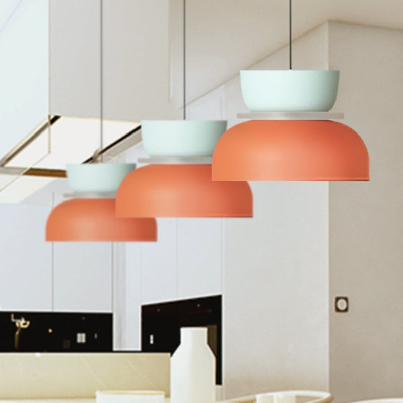 Colorful Macaron Bowl Shade Acrylic Pendant Light