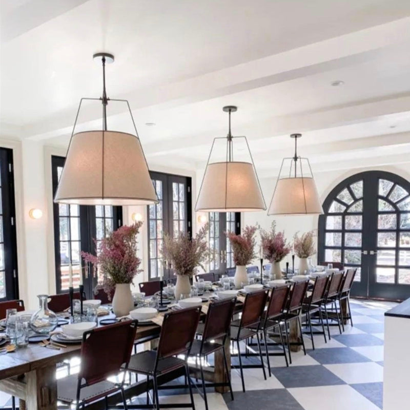 Minimalist Cone Fabric Iron Frame Pendant Lamp