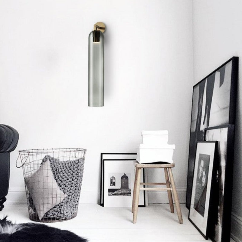 Einfache Lange Röhren Kunstglas Wandleuchte